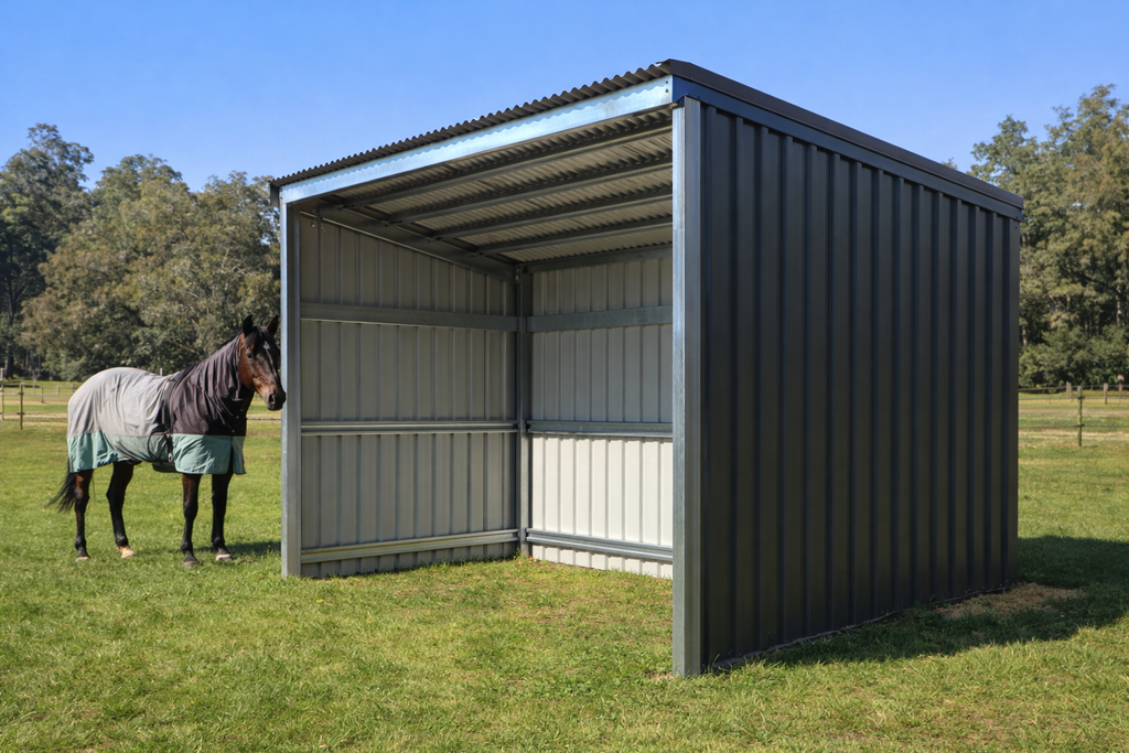 Solid 4x3m portable farm shelter designed for livestock, equipment, and Rural Hay Storage.