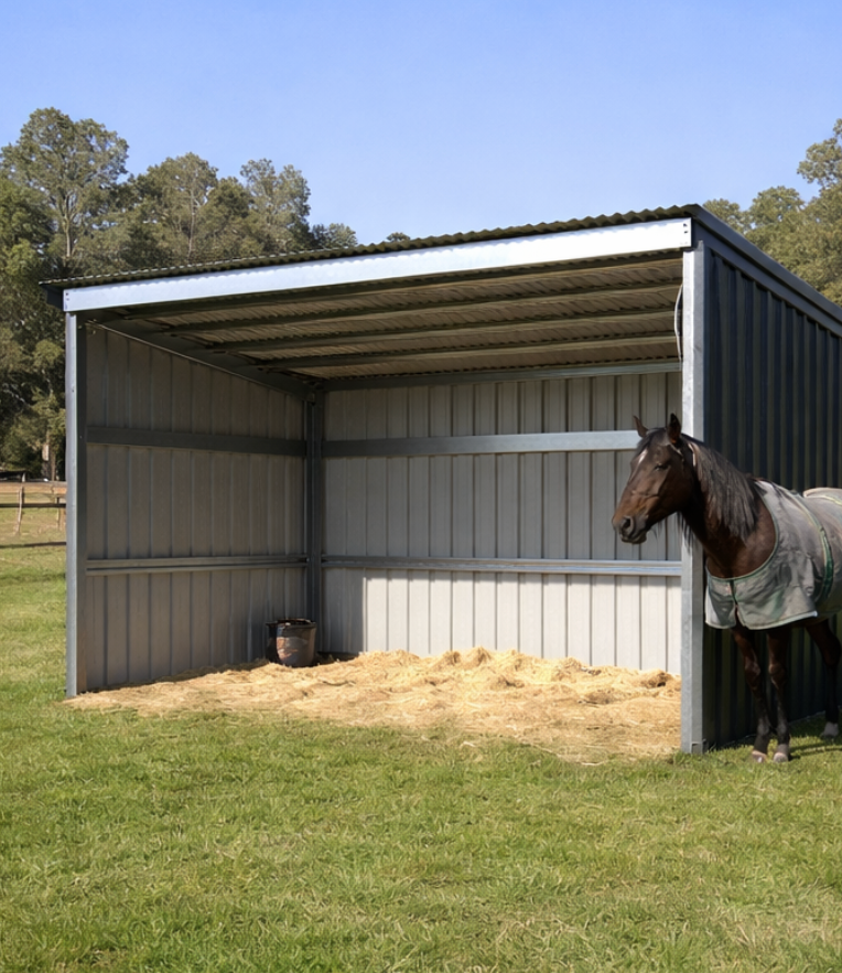 Solid 4x3m portable farm shelter designed for livestock, equipment, and Rural Hay Storage.