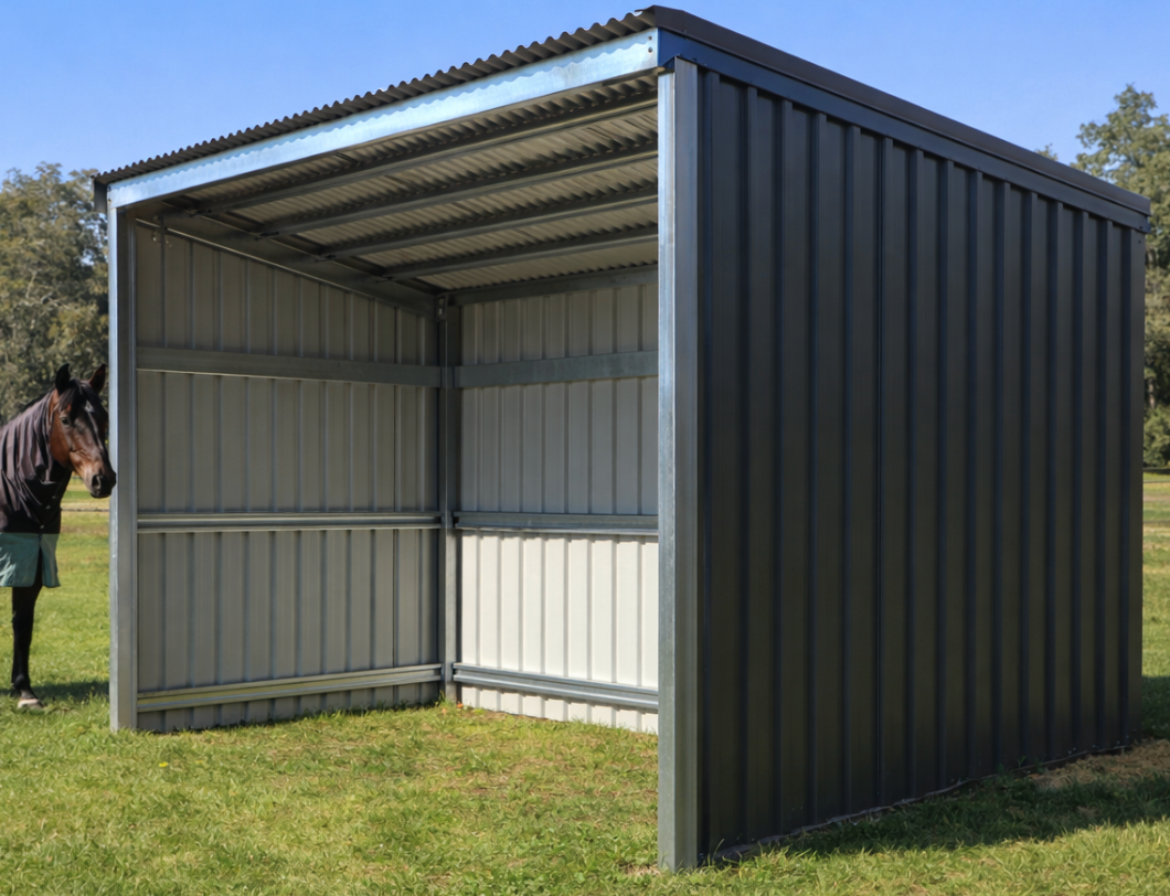 Solid 4x3m portable farm shelter designed for livestock, equipment, and Rural Hay Storage.